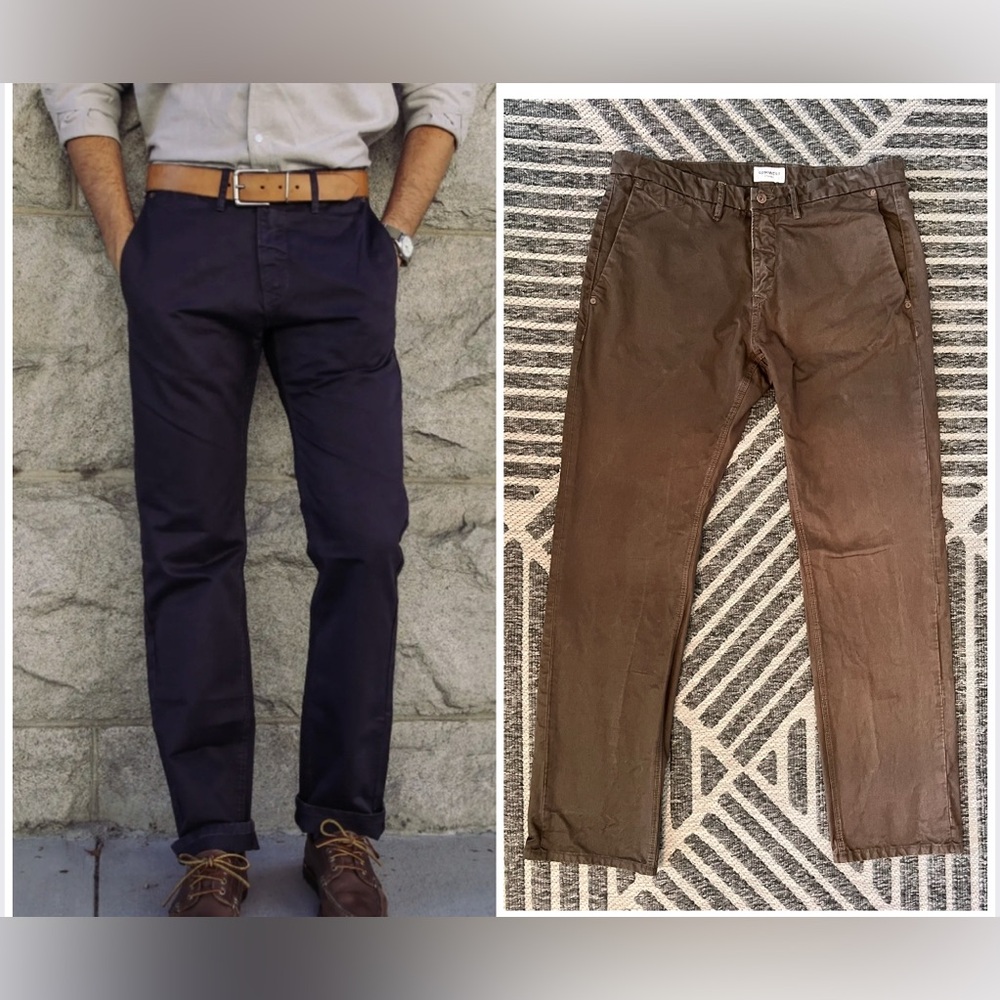 RPM WEST 38x34 The Quarter Century Pants in Charcoal Brown Gray Chinos